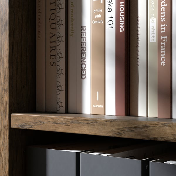 TONSTAD storage combination, brown stained oak veneer, 202x37x120 cm