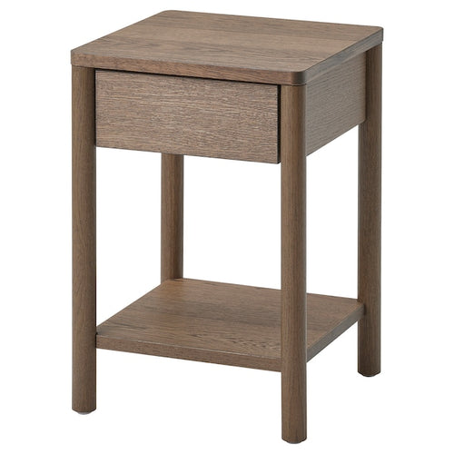 TONSTAD - Bedside table, brown stained oak veneer, 40x40x59 cm