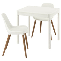 TONSTAD / GRÖNSTA table and 2 chairs, off-white/white, 80/120x70 cm