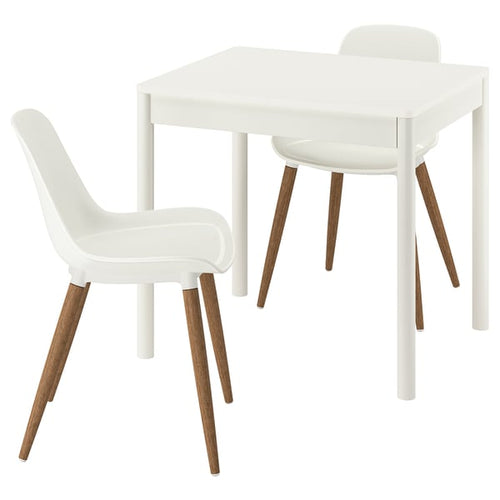 TONSTAD / GRÖNSTA - TONSTAD / GRÖNSTA Table and 2 chairs, off-white/white, 80/120x70 cm