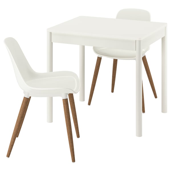 TONSTAD / GRÖNSTA table and 2 chairs, off-white/white, 80/120x70 cm