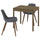 TONSTAD / GRÖNSTA table and 2 chairs, brown stained oak veneer/grey, 80/120x70 cm