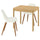 TONSTAD / GRÖNSTA table and 2 chairs, oak veneer/white, 80/120x70 cm