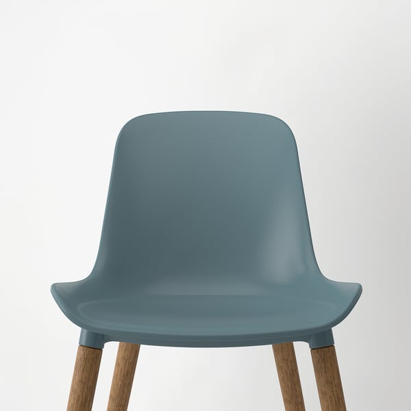 TONSTAD / GRÖNSTA - TONSTAD / GRÖNSTA Table and 2 chairs, brown oak veneer/grey-turquoise, 80/120x70 cm