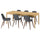 TONSTAD / GRÖNSTA table and 6 chairs, oak veneer/grey, 200x85 cm