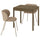TONSTAD / KRYLBO table and 2 chairs, brown stained oak veneer/Tonerud dark beige, 80/120x70 cm