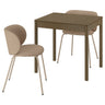 TONSTAD / KRYLBO table and 2 chairs, brown stained oak veneer/Tonerud dark beige, 80/120x70 cm