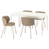TONSTAD / KRYLBO table and 4 chairs, off-white/Tonerud dark beige, 150x80 cm