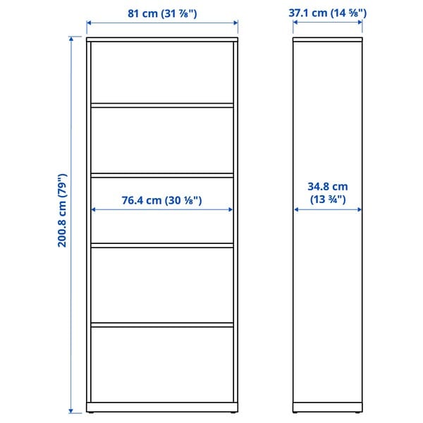 Ikea TONSTAD - Bookcase, off-white, 81x37x201 cm