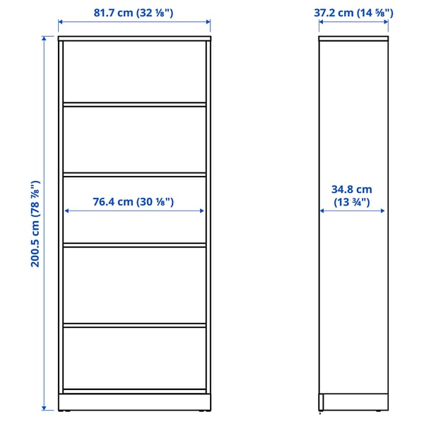 TONSTAD bookcase, brown stained oak veneer, 82x37x201 cm