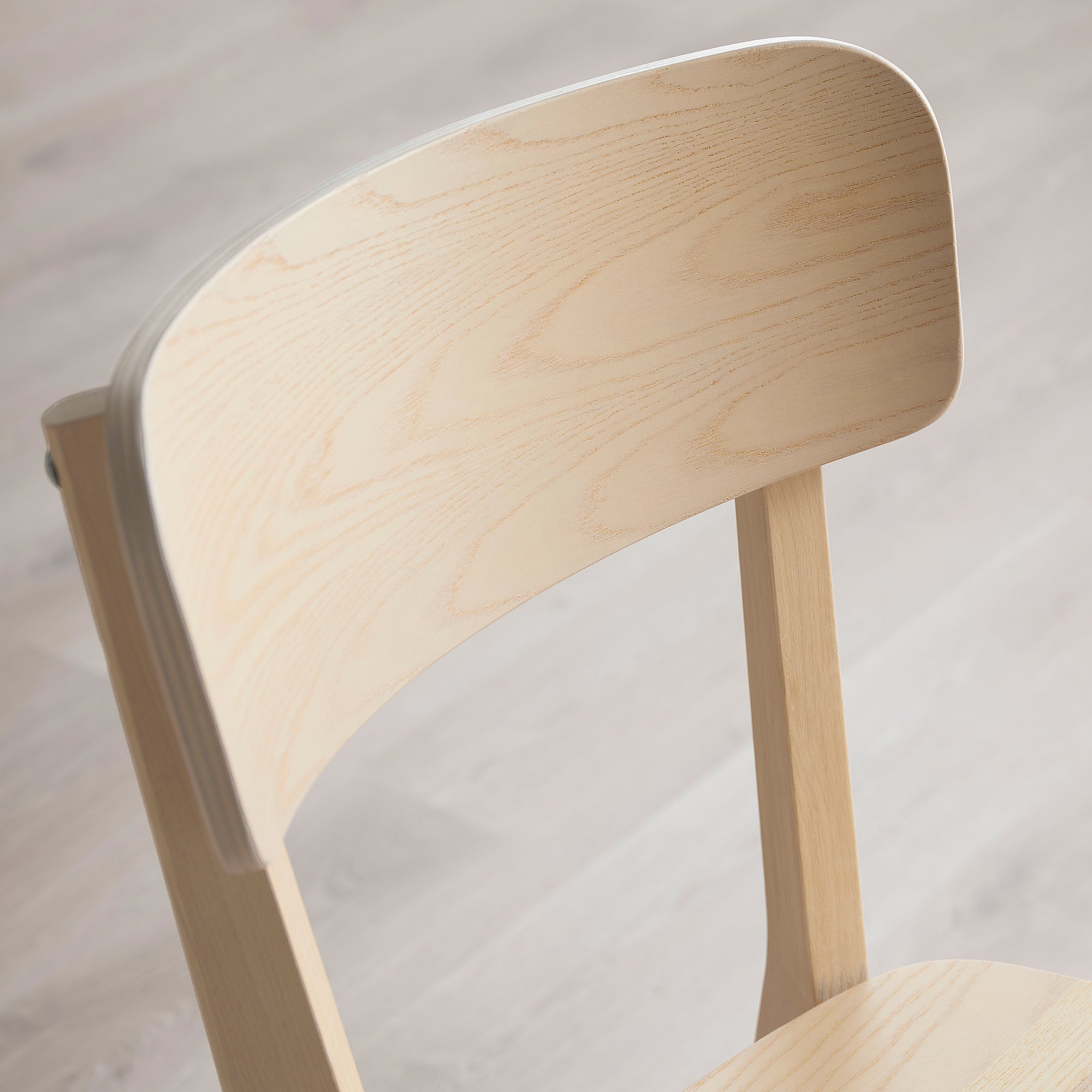 TONSTAD / LISABO table and 4 chairs, off-white/ash, 140/196x85 cm