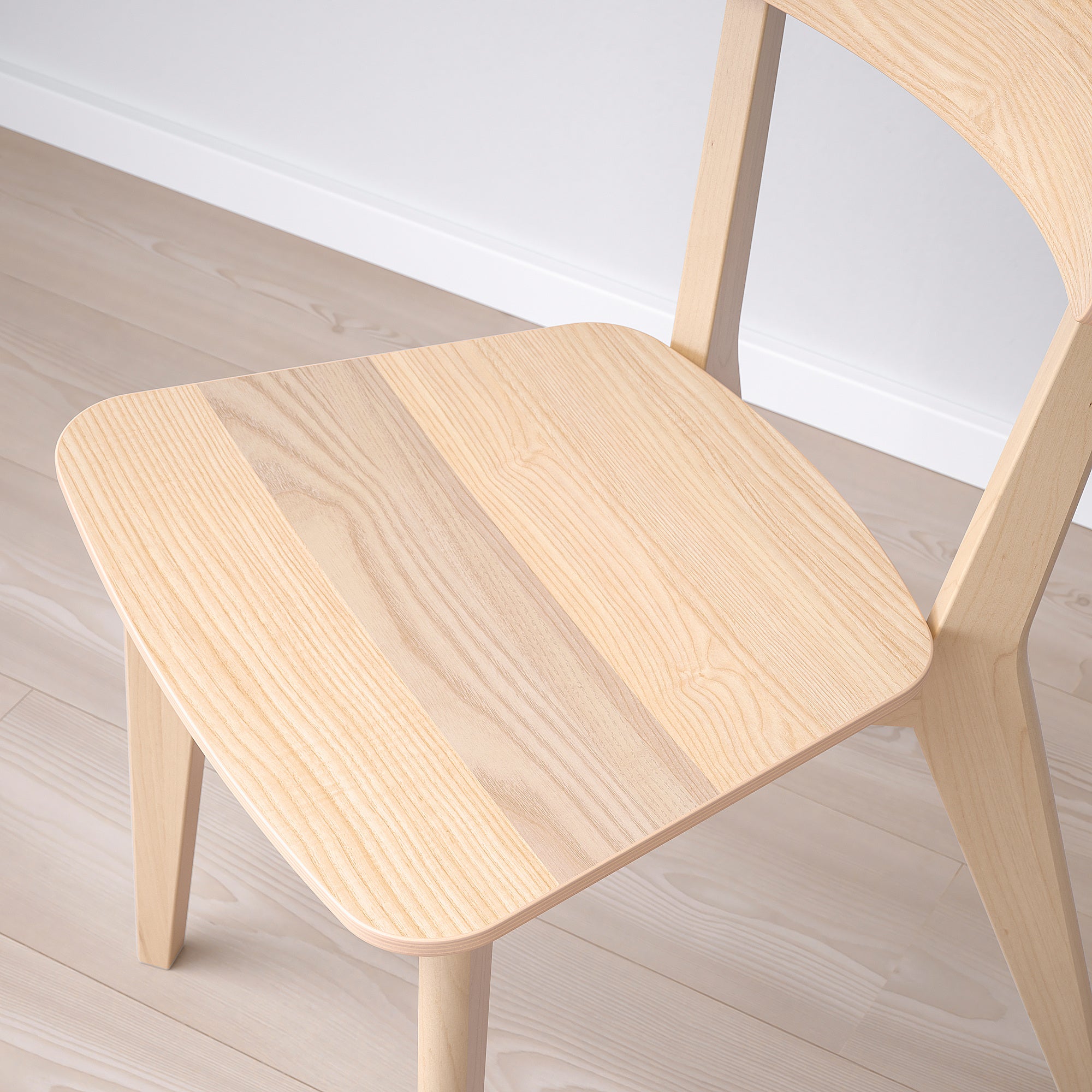 TONSTAD / LISABO table and 4 chairs, off-white/ash, 140/196x85 cm