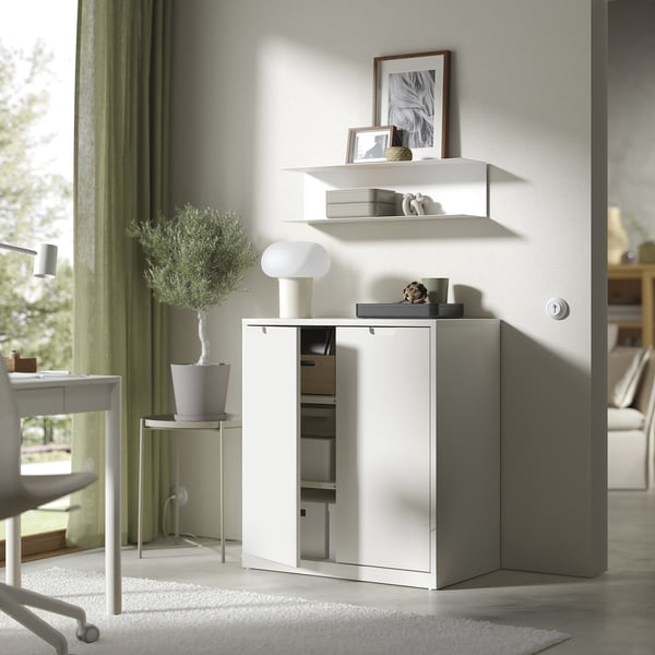 TONSTAD - TONSTAD Cabinet with doors, off-white, 81x47x91 cm