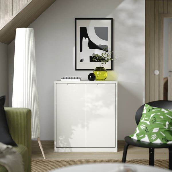 TONSTAD - TONSTAD Cabinet with doors, off-white, 81x47x91 cm