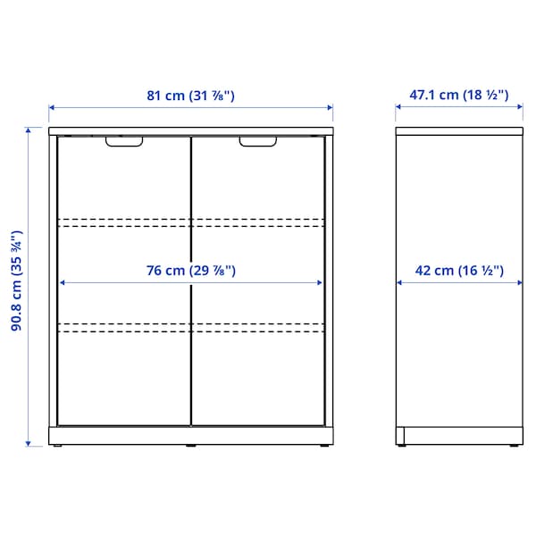 Ikea TONSTAD - Cabinet with doors, off-white, 81x47x91 cm