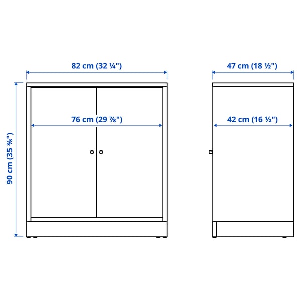 TONSTAD cabinet with doors, oak veneer, 82x47x90 cm