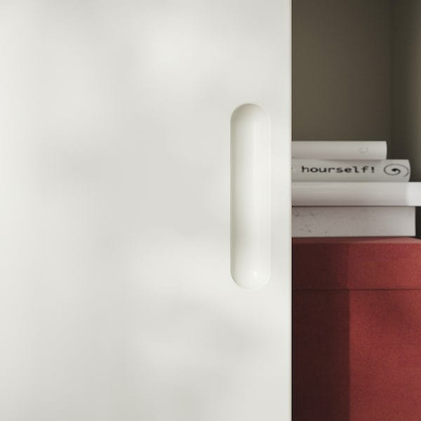 Ikea TONSTAD - Storage combination w sliding doors, off-white/clear glass, 201x37x116 cm