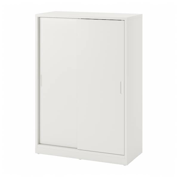 TONSTAD - Cabinet with sliding doors, off-white, 81x37x116 cm