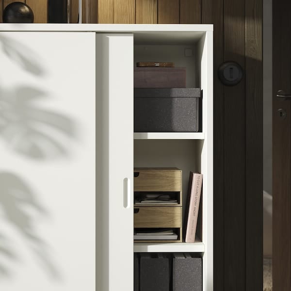 Ikea TONSTAD - Cabinet with sliding doors, off-white, 81x37x116 cm