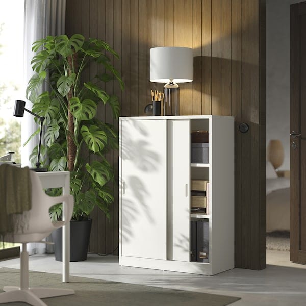 Ikea TONSTAD - Cabinet with sliding doors, off-white, 81x37x116 cm