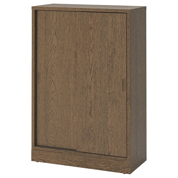 TONSTAD cabinet with sliding doors, brown stained oak veneer, 82x37x120 cm