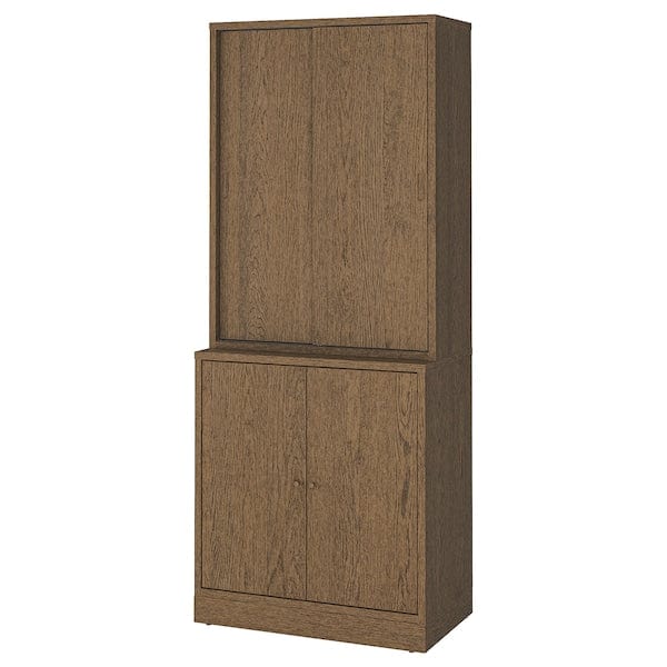 Ikea TONSTAD - Storage combination w sliding doors, brown stained oak veneer, 82x47x201 cm