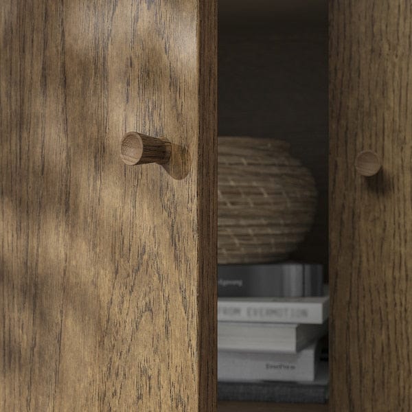 Ikea TONSTAD - Storage combination w sliding doors, brown stained oak veneer, 82x47x201 cm
