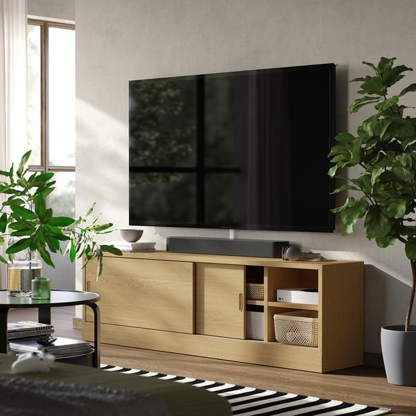 TONSTAD TV bench, oak veneer, 178x37x55 cm