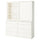 TONSTAD storage combination with drawers, off-white/glass, 164x47x206 cm