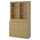 TONSTAD - TONSTAD Storage combination with drawers, oak veneer/glass, 121x47x210 cm