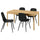 TONSTAD / NORDMANSSKÄR table and 4 chairs, oak veneer/Bomstad black black, 150x80 cm