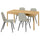 TONSTAD / NORDMANSSKÄR table and 4 chairs, oak veneer/Tonerud grey black, 150x80 cm
