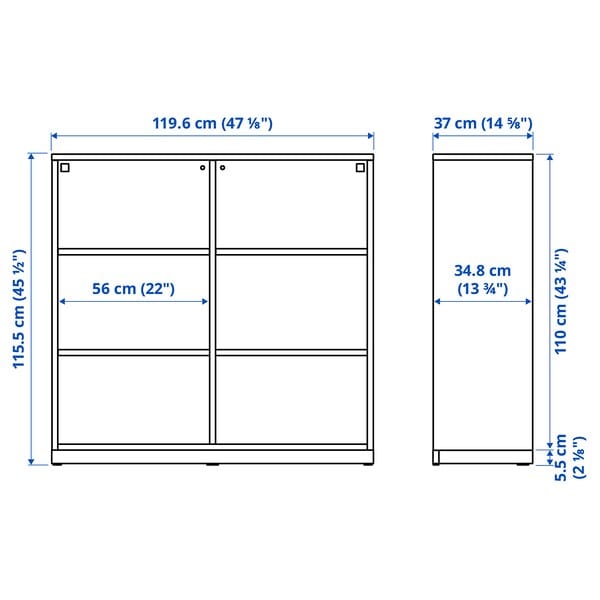 Ikea TONSTAD - Shelving unit, off-white, 120x37x116 cm