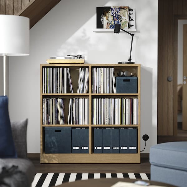 Ikea TONSTAD - Shelving unit, oak veneer, 121x37x120 cm