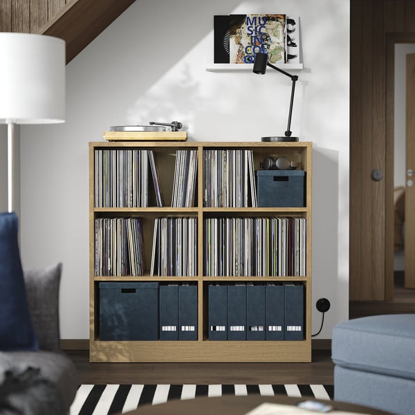 TONSTAD shelving unit, oak veneer, 121x37x120 cm