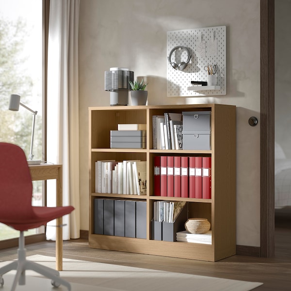 TONSTAD - Shelving unit, oak veneer, 121x37x120 cm