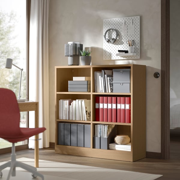 TONSTAD shelving unit, oak veneer, 121x37x120 cm