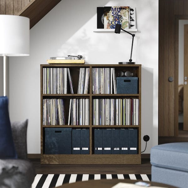 Ikea TONSTAD - Shelving unit, brown stained oak veneer, 121x37x120 cm