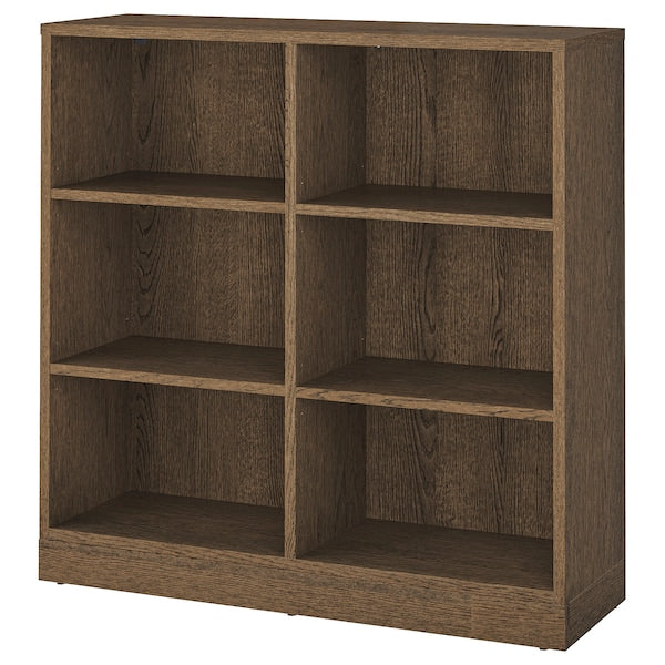 TONSTAD - Shelving unit, brown stained oak veneer, 121x37x120 cm