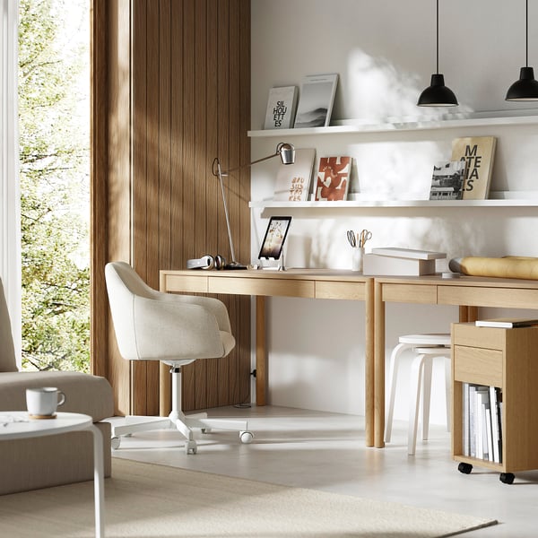 TONSTAD - TONSTAD Desk, oak veneer, 140x75 cm