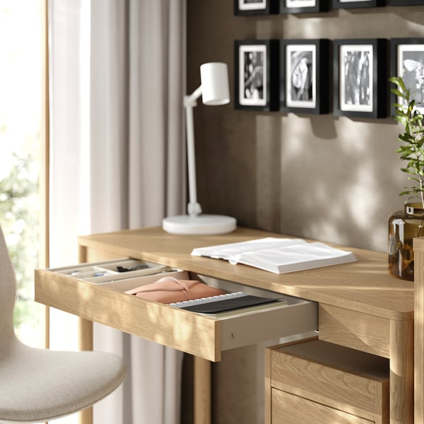 TONSTAD desk, oak veneer, 120x47 cm