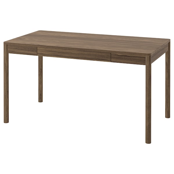 TONSTAD - Desk, brown stained oak veneer, 140x75 cm