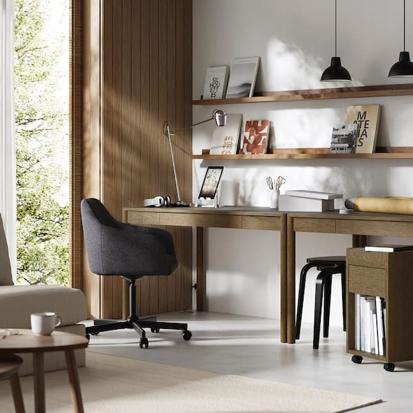 Ikea TONSTAD - Desk, brown stained oak veneer, 140x75 cm