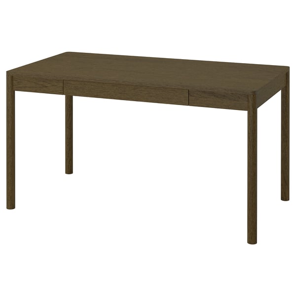 TONSTAD desk, brown stained oak veneer, 140x75 cm
