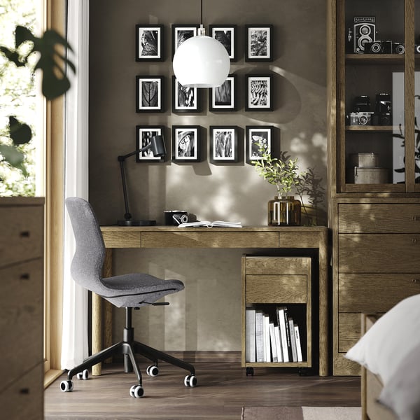 TONSTAD desk, brown stained oak veneer, 120x47 cm