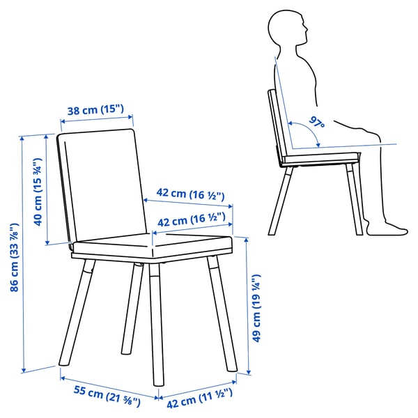 TONSTAD chair, Bomstad golden-brown/off-white, 42x86x56 cm