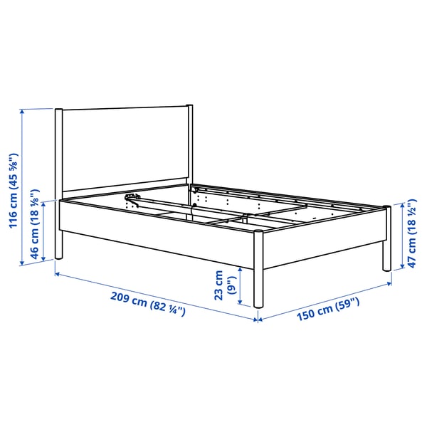 TONSTAD bed frame, off-white/Leirsund, 140x200 cm
