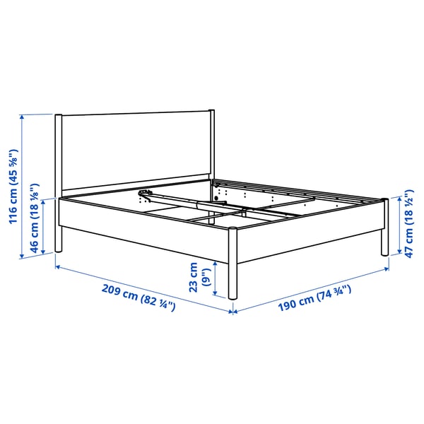 TONSTAD bed frame, off-white/Luröy, 180x200 cm