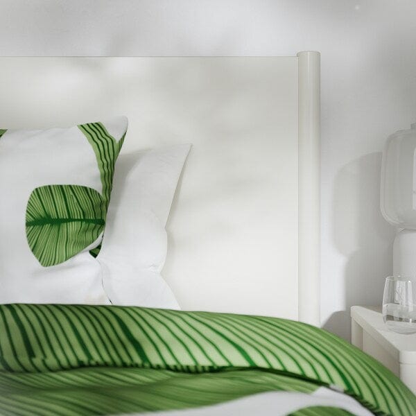 Ikea TONSTAD - Struttura letto con contenitore, bianco sporco/Lindbåden,140x200 cm