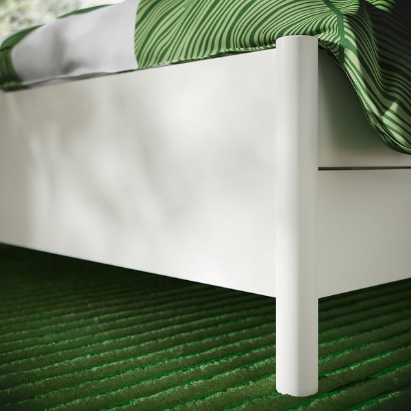 TONSTAD bed frame with storage, off-white/Lindbåden, 140x200 cm